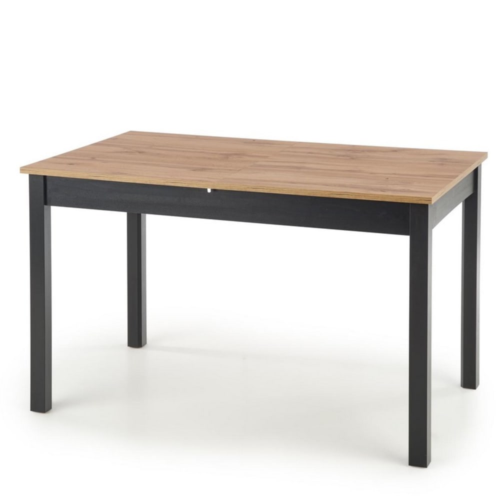 MSO Esstisch mit Platte aus Eichenfurnier und Verlängerung 124–168 cm style industrial Braun Holz