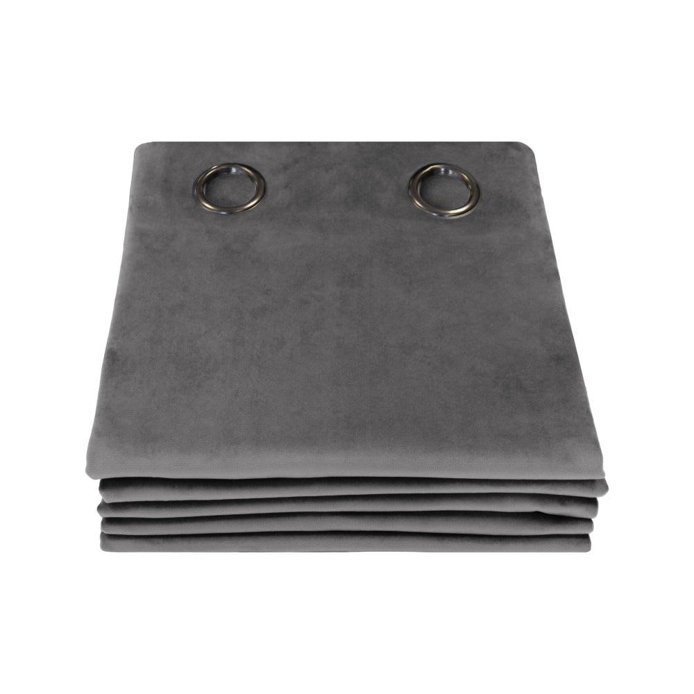 Venise rideau phonique velours oeillets gris mc09 130lx250h — vue 3
