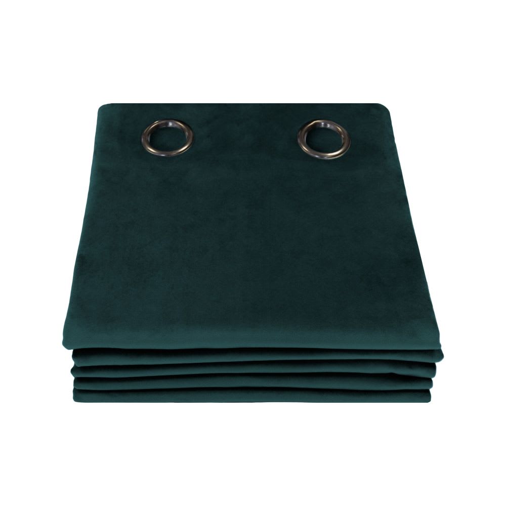 Venise rideau phonique velours oeillets vert mc228 130lx250h — vue 3