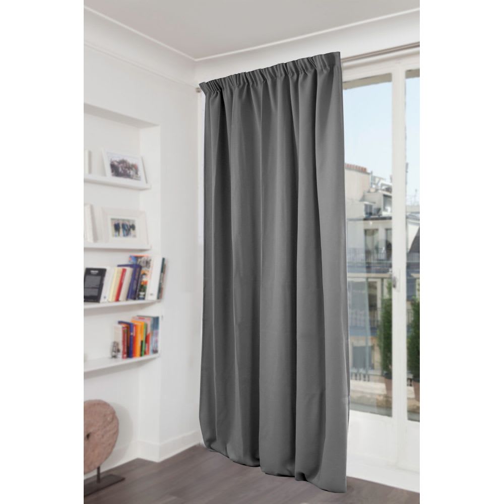 Moondream Lärmschutzvorhang Samt Faltenband Grau MC09 130Lx250H style classic chic Grau Pes - Polyester