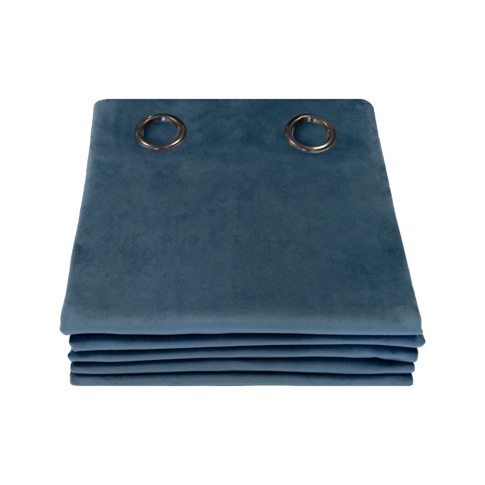 Venise rideau phonique velours oeillets bleu mc56 130lx250h — vue 3