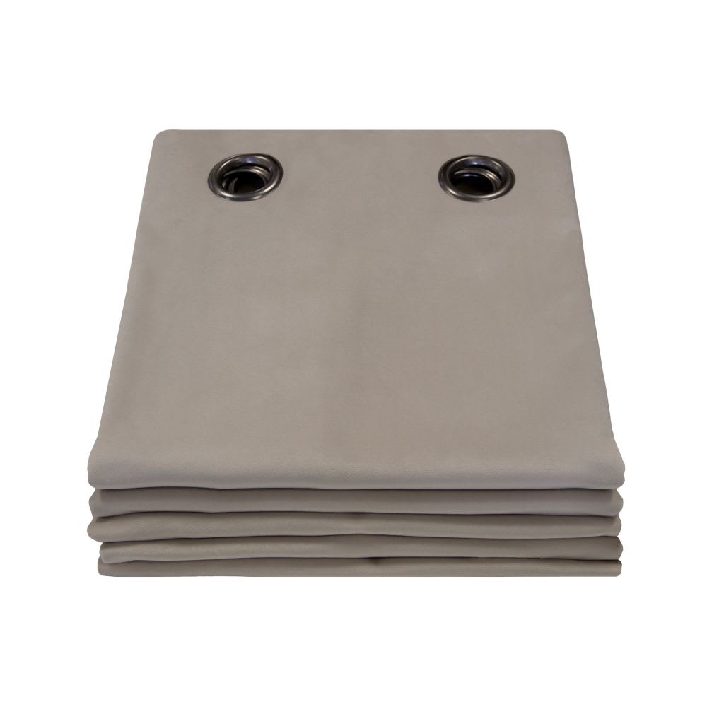 Venise rideau phonique velours oeillets gris mc740 130lx250h — vue 3