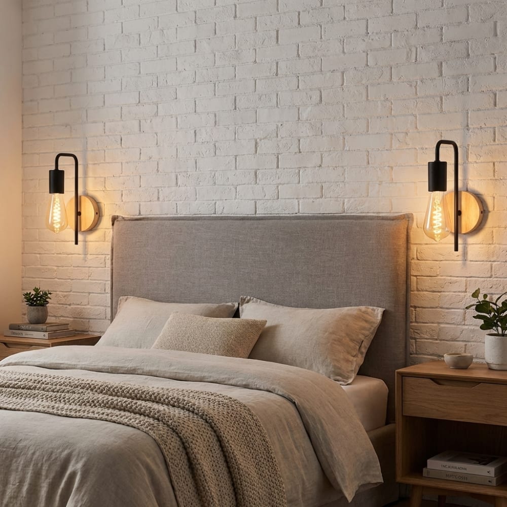 Plafonnier 3 spots orientables métal bois noir 50 cm — vue 4