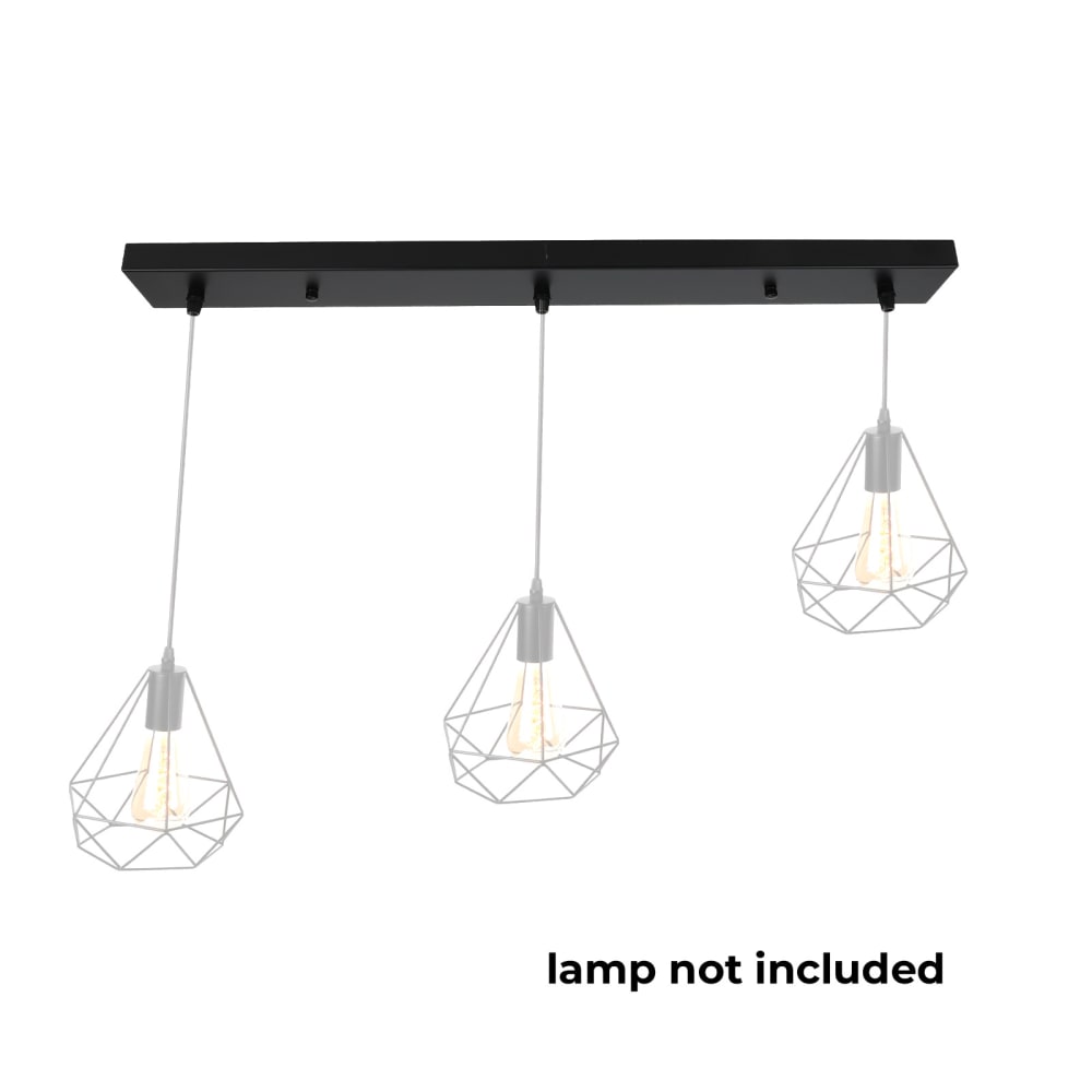 Support plafond suspension universel métal noir 70 cm — vue 3