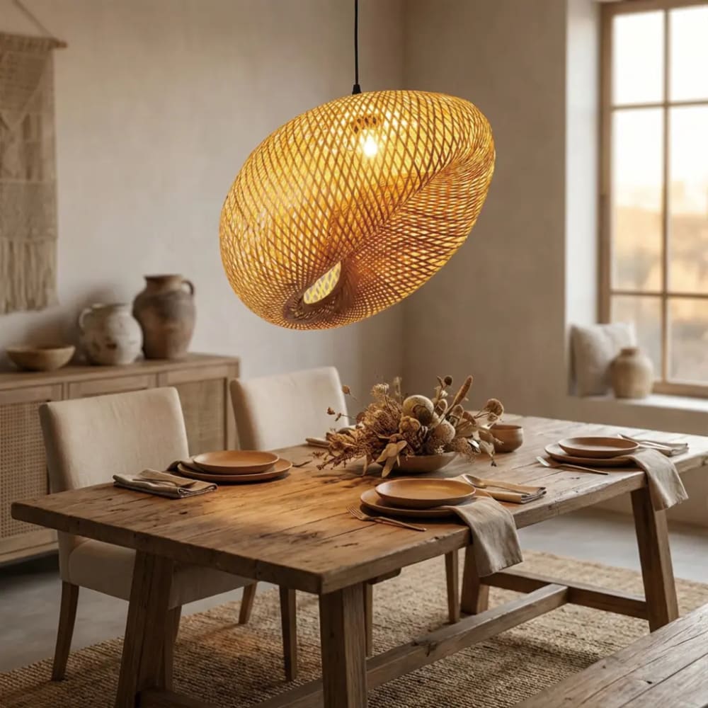 Hängeleuchte Boho Bambus Rattan Natur Ø45 cm - Maisons Du Monde