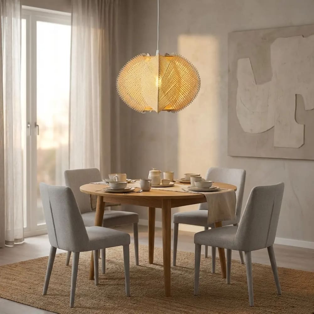 Suspension scandinave rotin tressé Ø40 cm — vue 3
