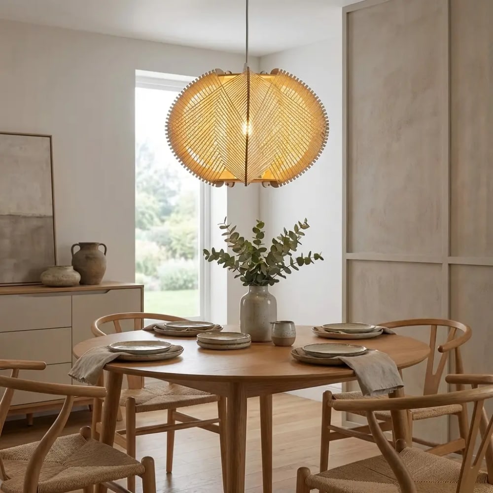 Suspension scandinave rotin tressé Ø40 cm — vue 4