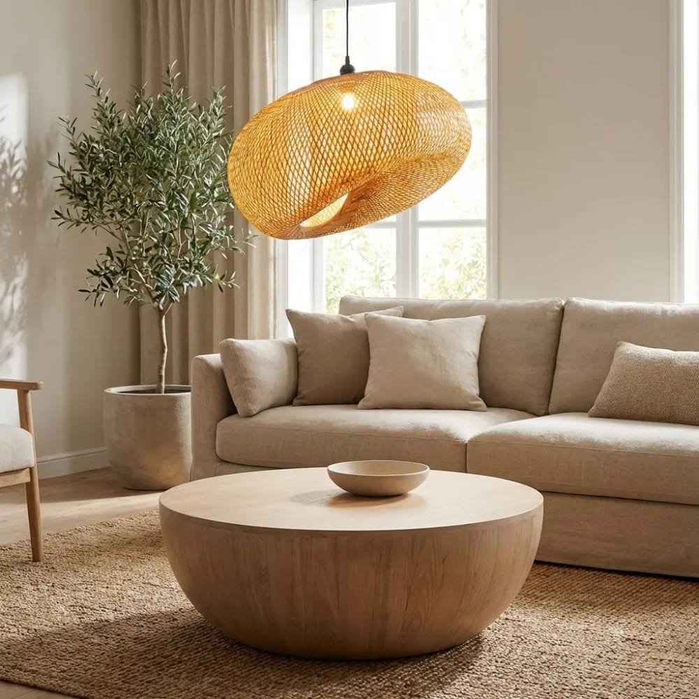Hängeleuchte Boho Bambus Weide Natur Ø60 cm - Maisons Du Monde