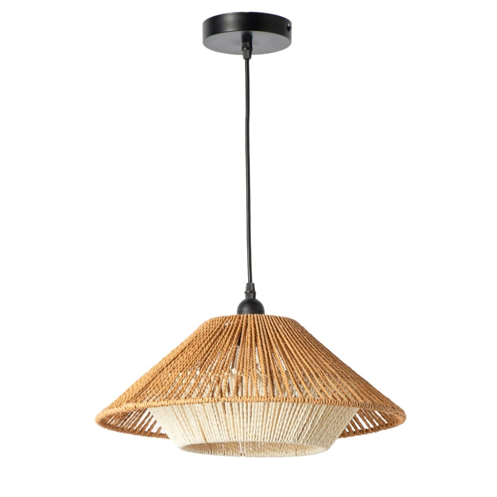 Alpinaluz Hängeleuchte wabi-sabi geflochtenes Papier Ø40 cm style modern Braun Rattan