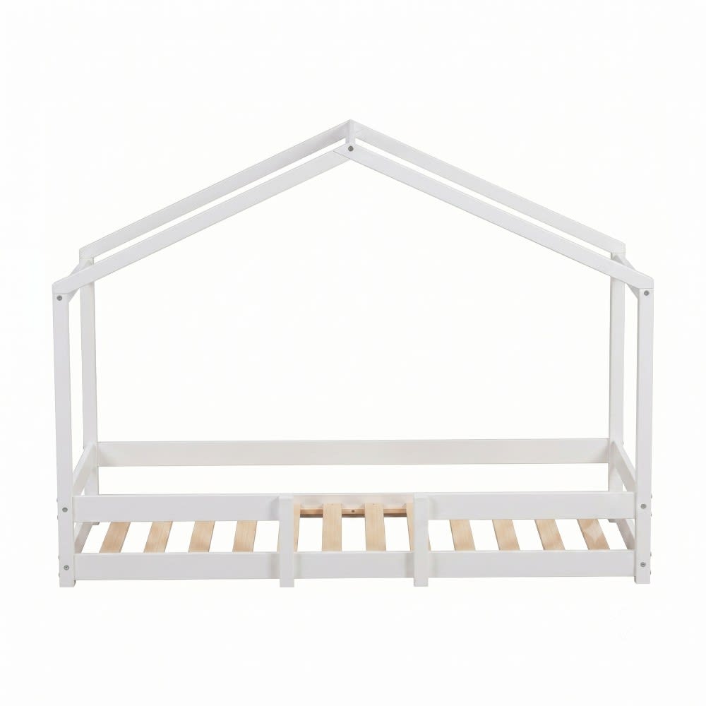 Lit cabane + sommier, blanc, 90x190 (Weber industries) - Image 2