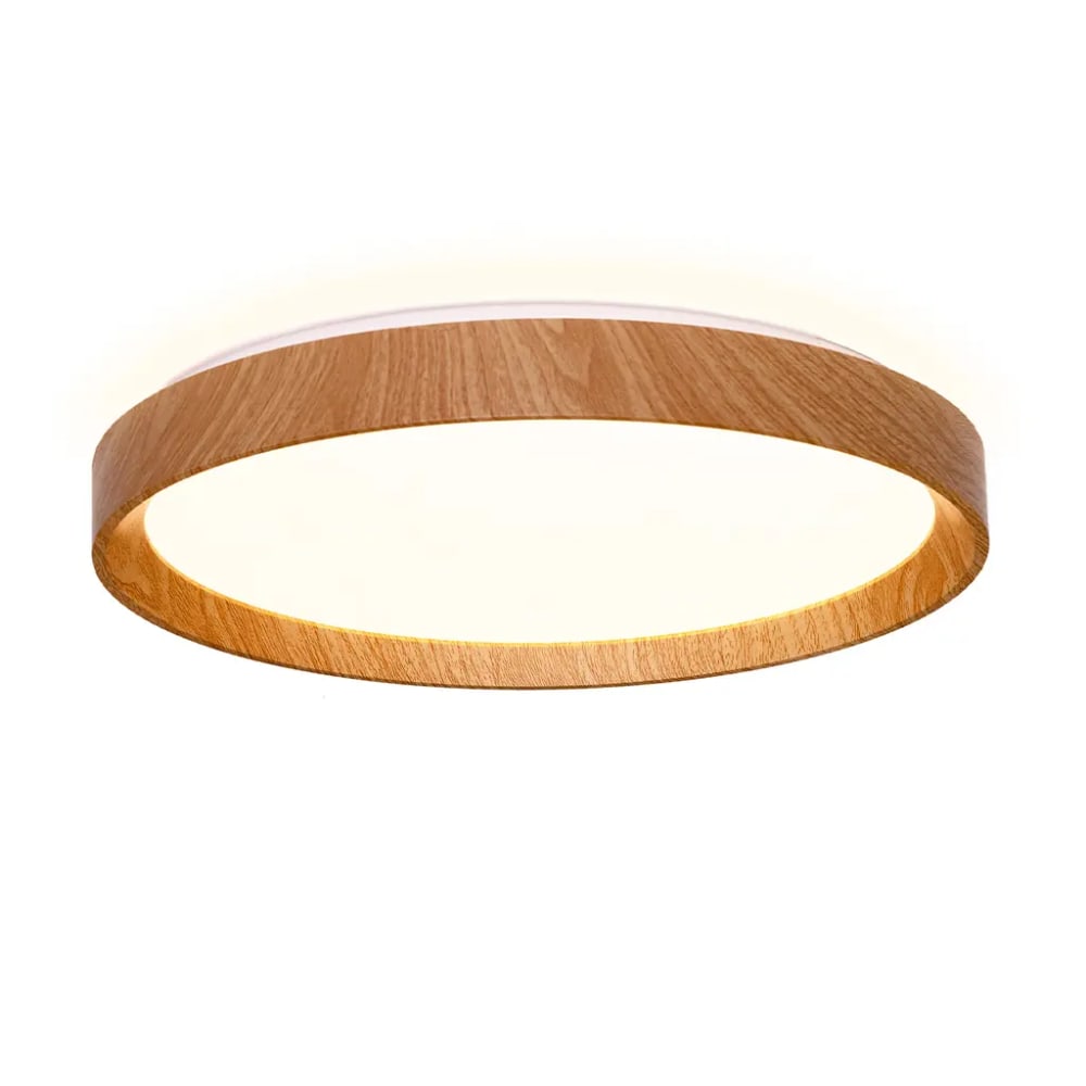 Alpinaluz Deckenleuchte LED 40W Holzoptik Metall Ø48 cm style modern Braun Metall