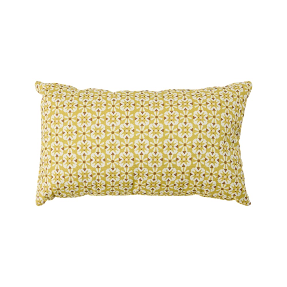 Coussin housse 100% coton jaune 30 x 50 cm