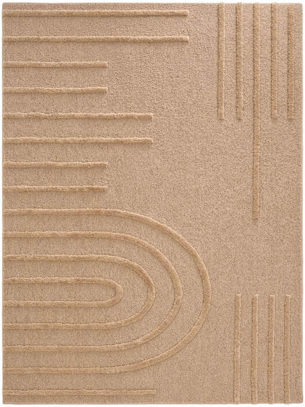 Tapis de salon motif arcs beige 80x150
