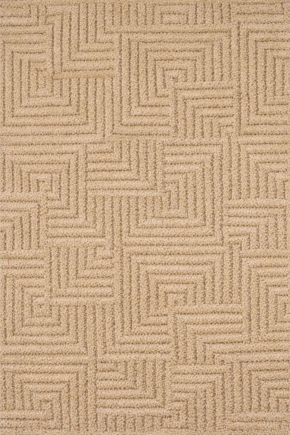 Tapis salon motif labyrinthe en 3d beige - 80x150 cm