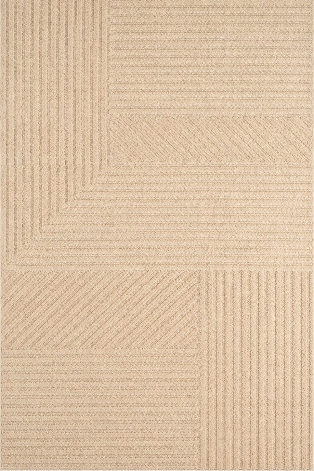 Tapis salon motif en 3d beige - 80x150 cm