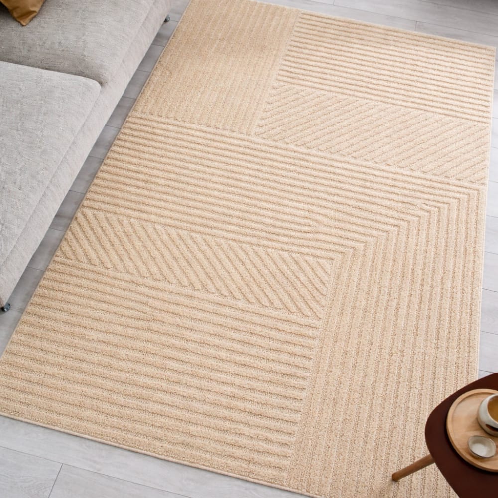 Tapis salon motif en 3d beige - 80x150 cm — vue 3