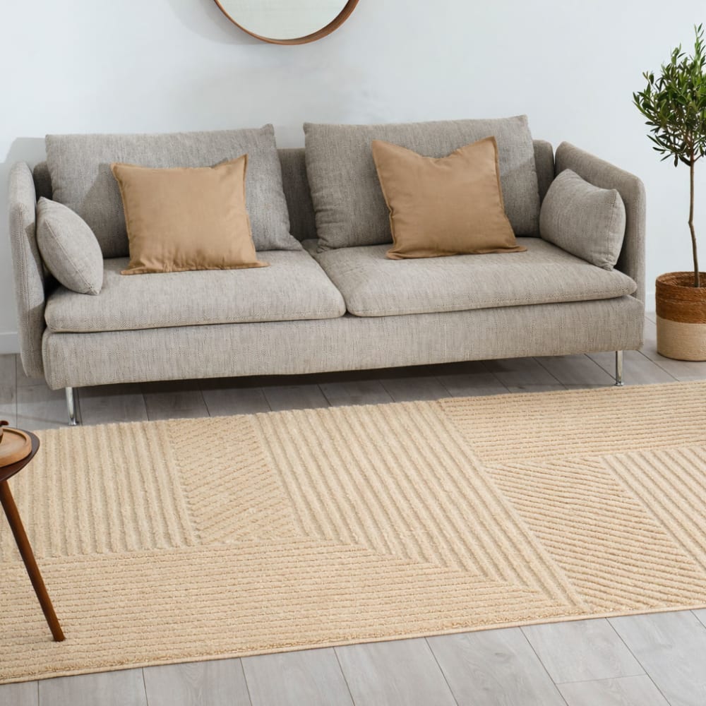 Tapis salon motif en 3d beige - 80x150 cm — vue 4