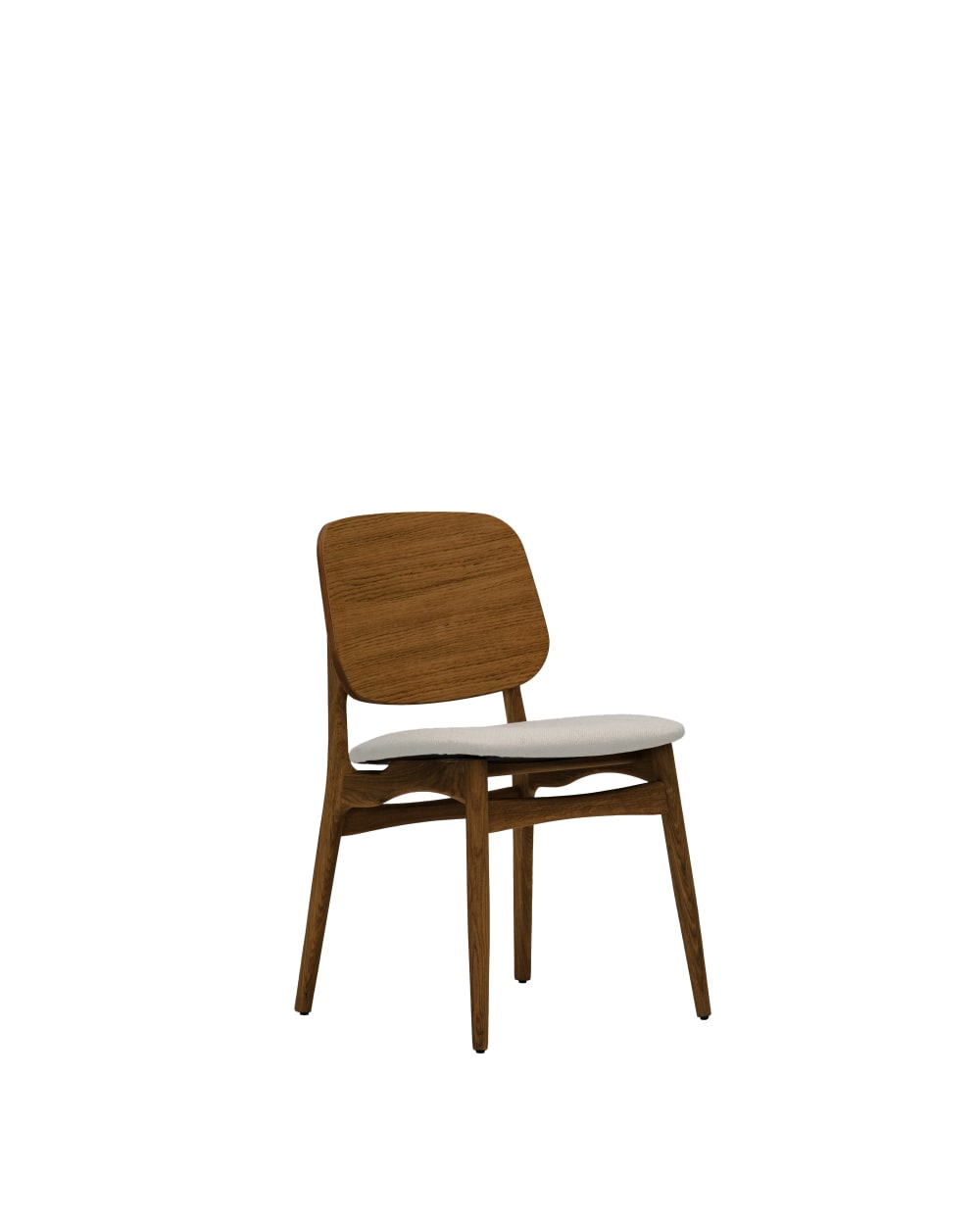 Chaise tapissée bois couleur chêne foncé