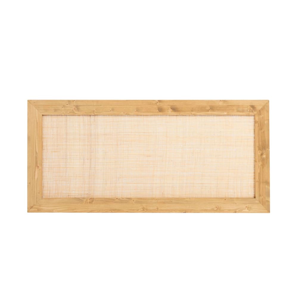 Hannun Kopfteil Tannenholz Massiv Naturfasern Natur 100 cm style modern Braun