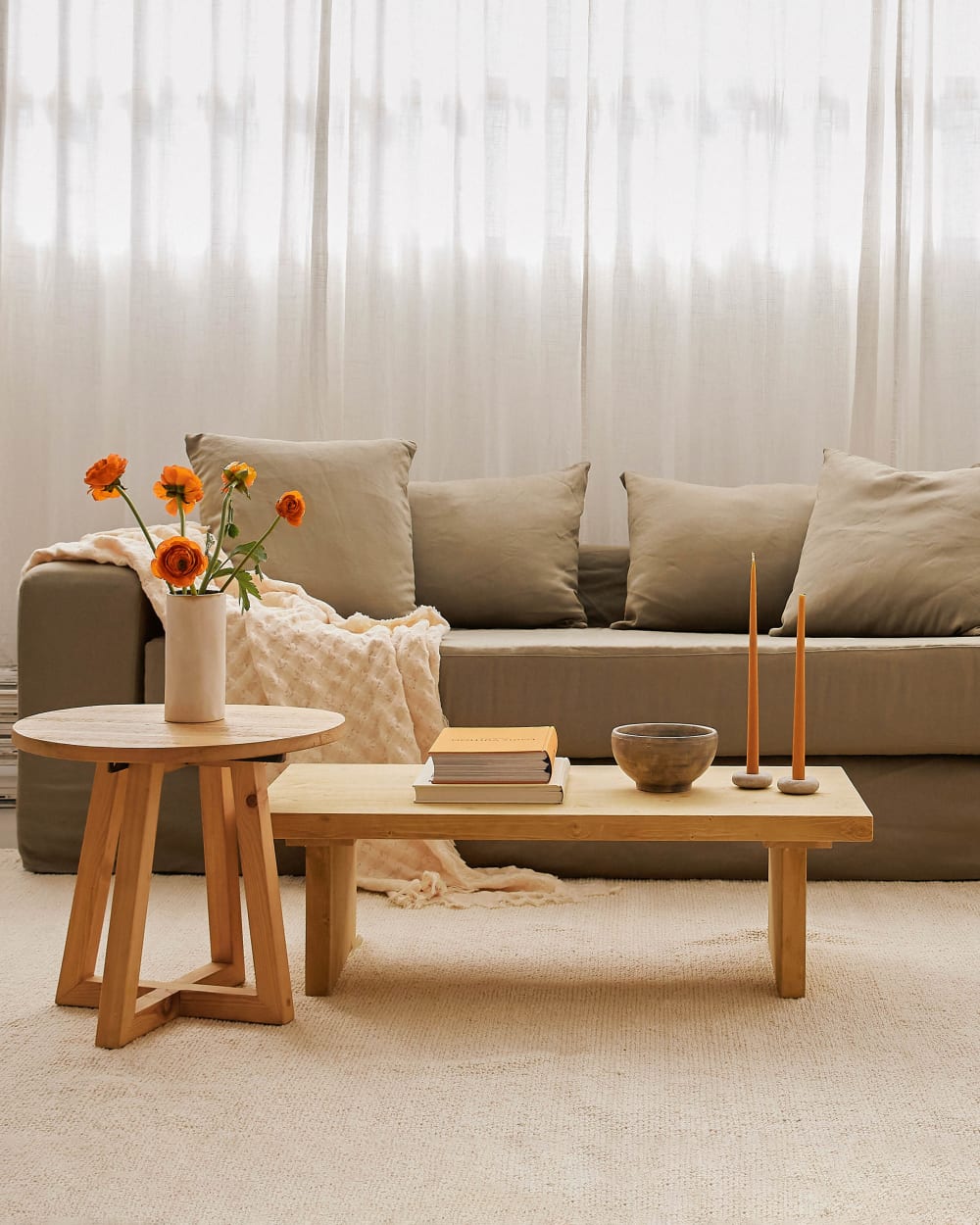 Couchtisch aus massivem Tannenholz Hellbraun - Maisons Du Monde