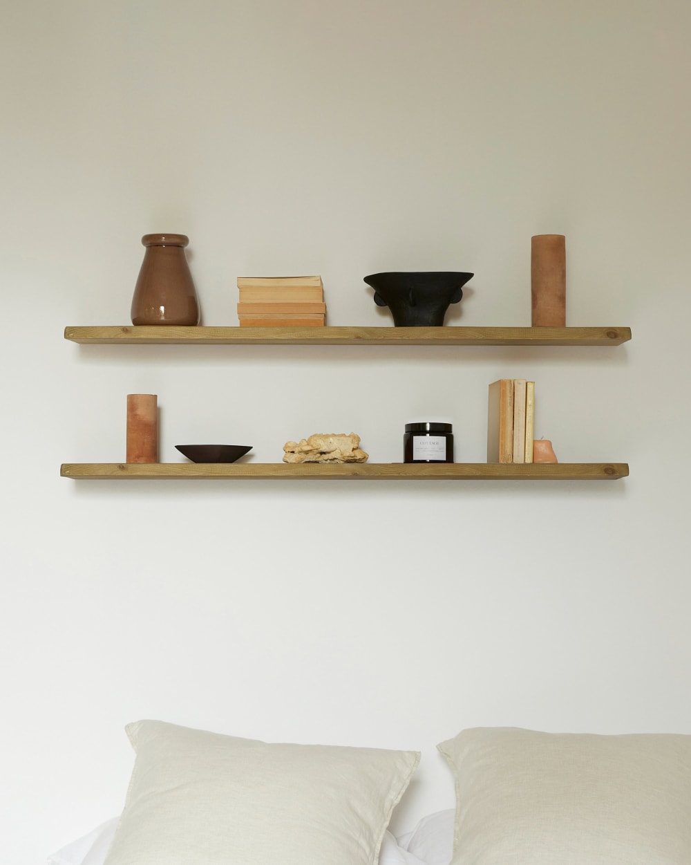 Schweberegal Tannenholz Natur 2 Böden 120x20 cm - Maisons Du