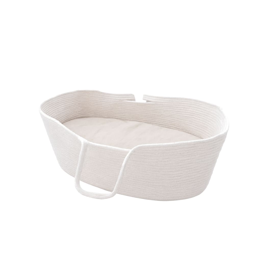 Babykare Geflochtener Stubenkorb für Babys mit Matratze, Baumwolle, Cremeweiß BRAUN BAUMWOLLE Kinder