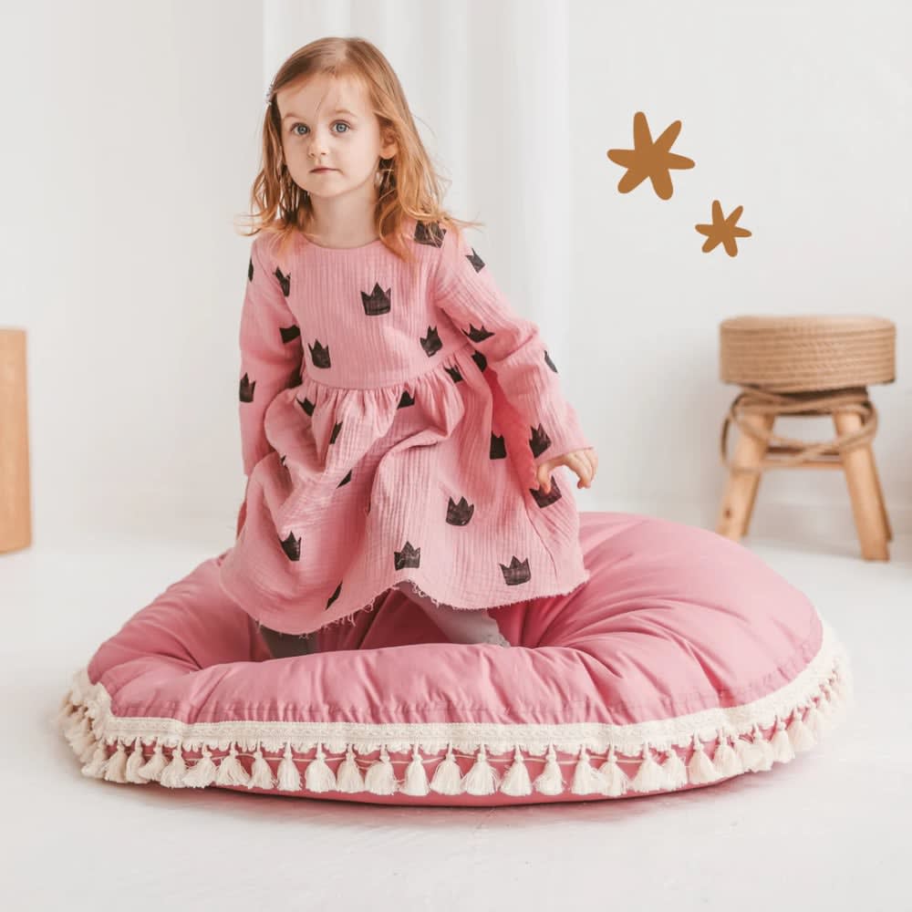 Bodenkissen mit Pompons für Kinder aus Stoff - Maisons Du Monde
