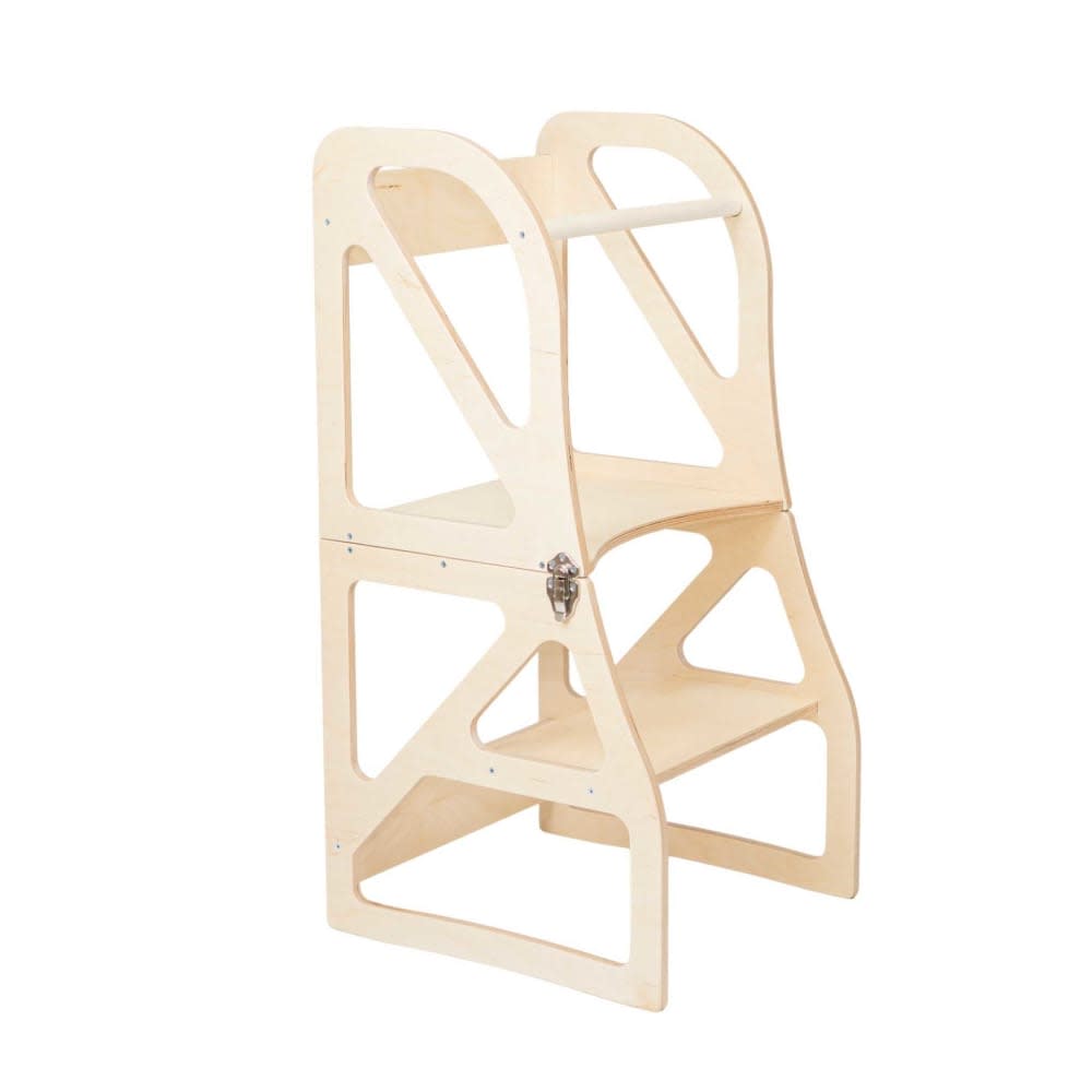 Leg&go Montessori-Lernturm 2-in-1 aus Sperrholz Beige