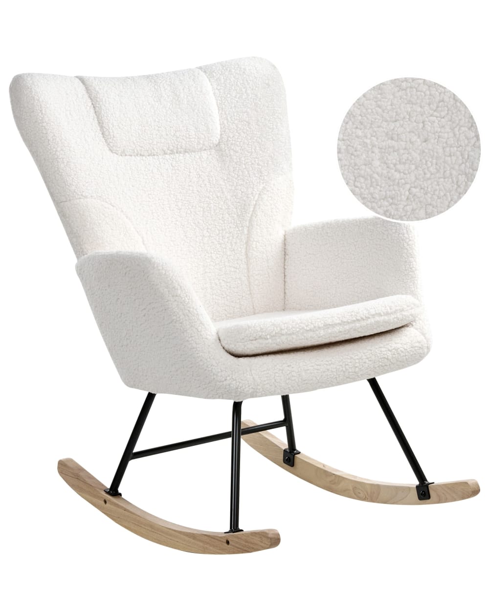 fauteuil à bascule bouclé