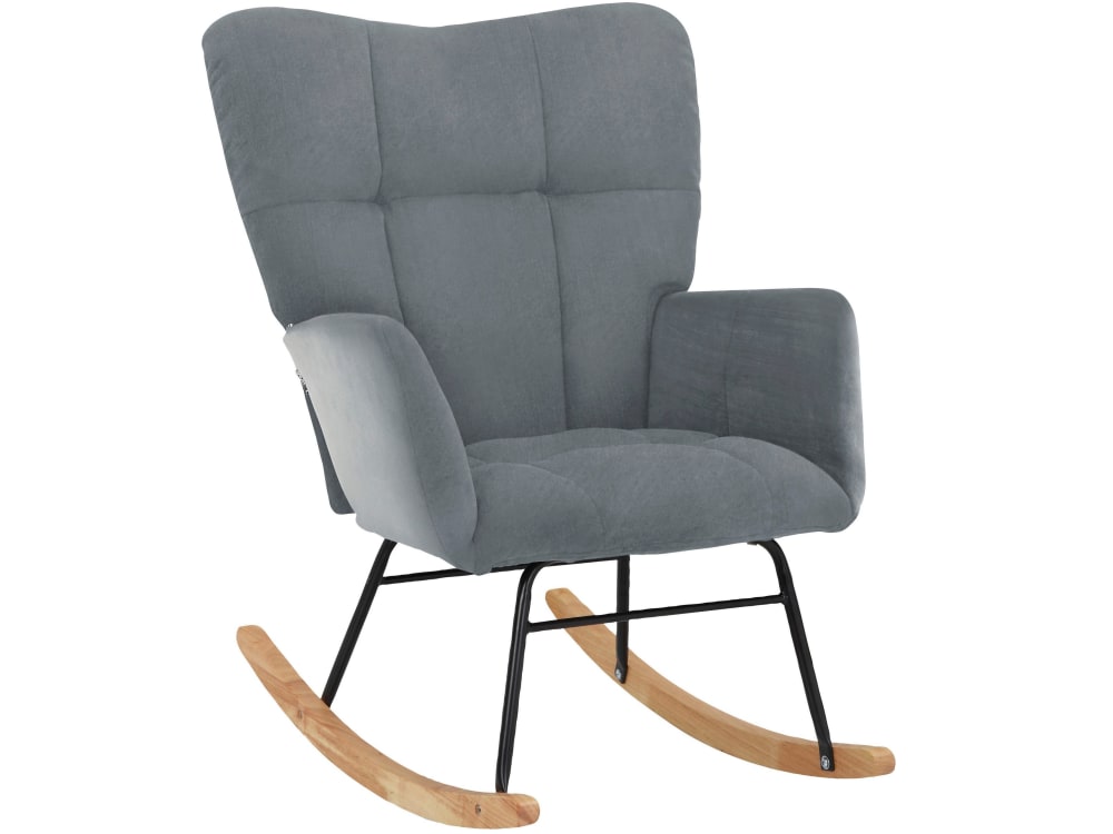 Chaise à bascule velours gris
