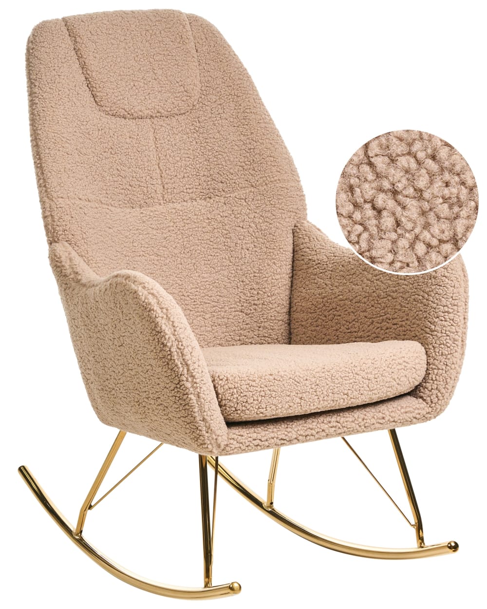 fauteuil à bascule bouclé