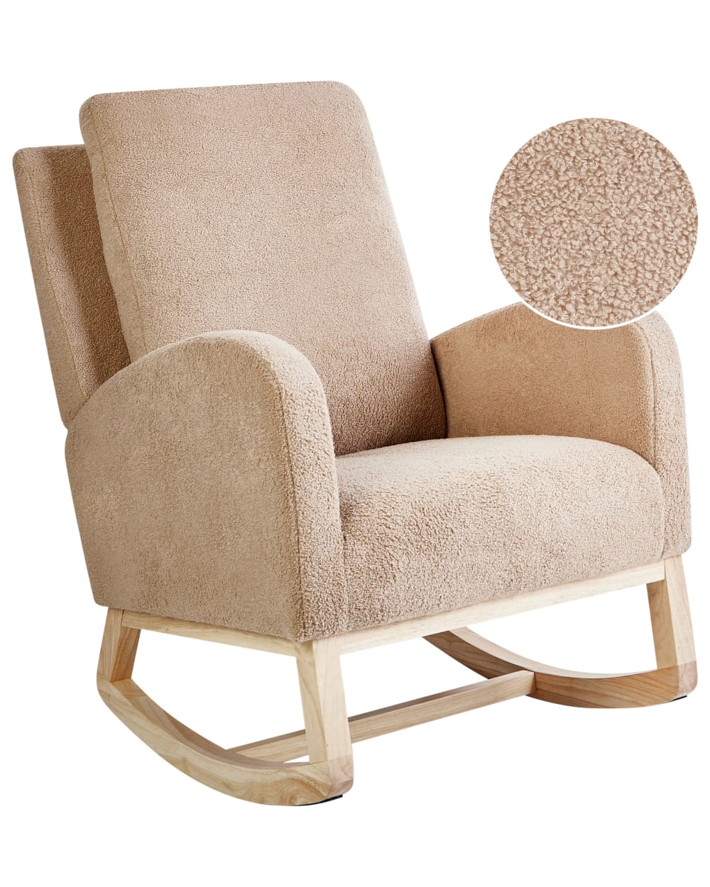 fauteuil à bascule bouclé