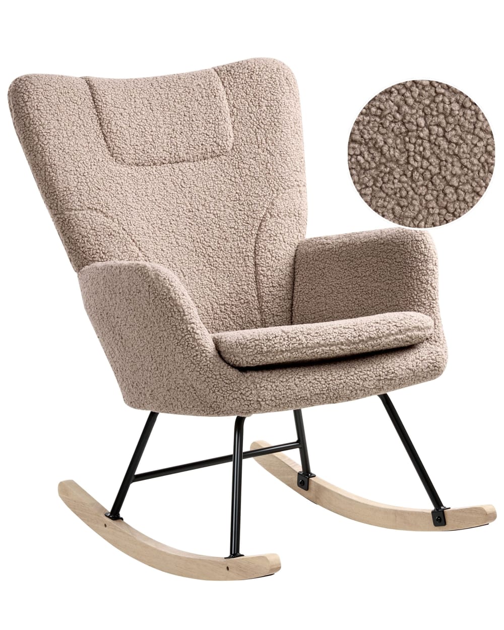 Fauteuil à bascule bouclé taupe
