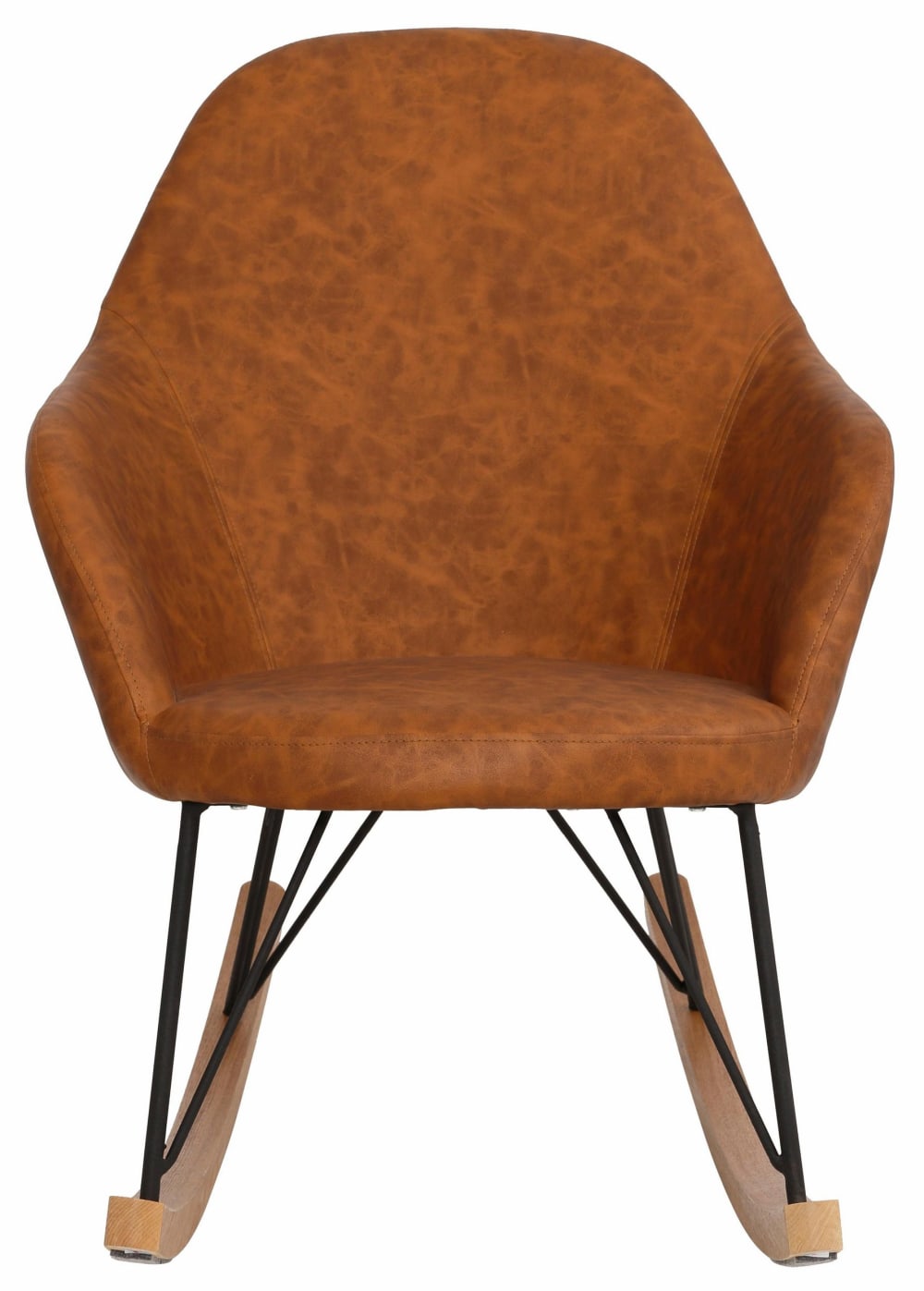 Chaise à bascule en pu cognac