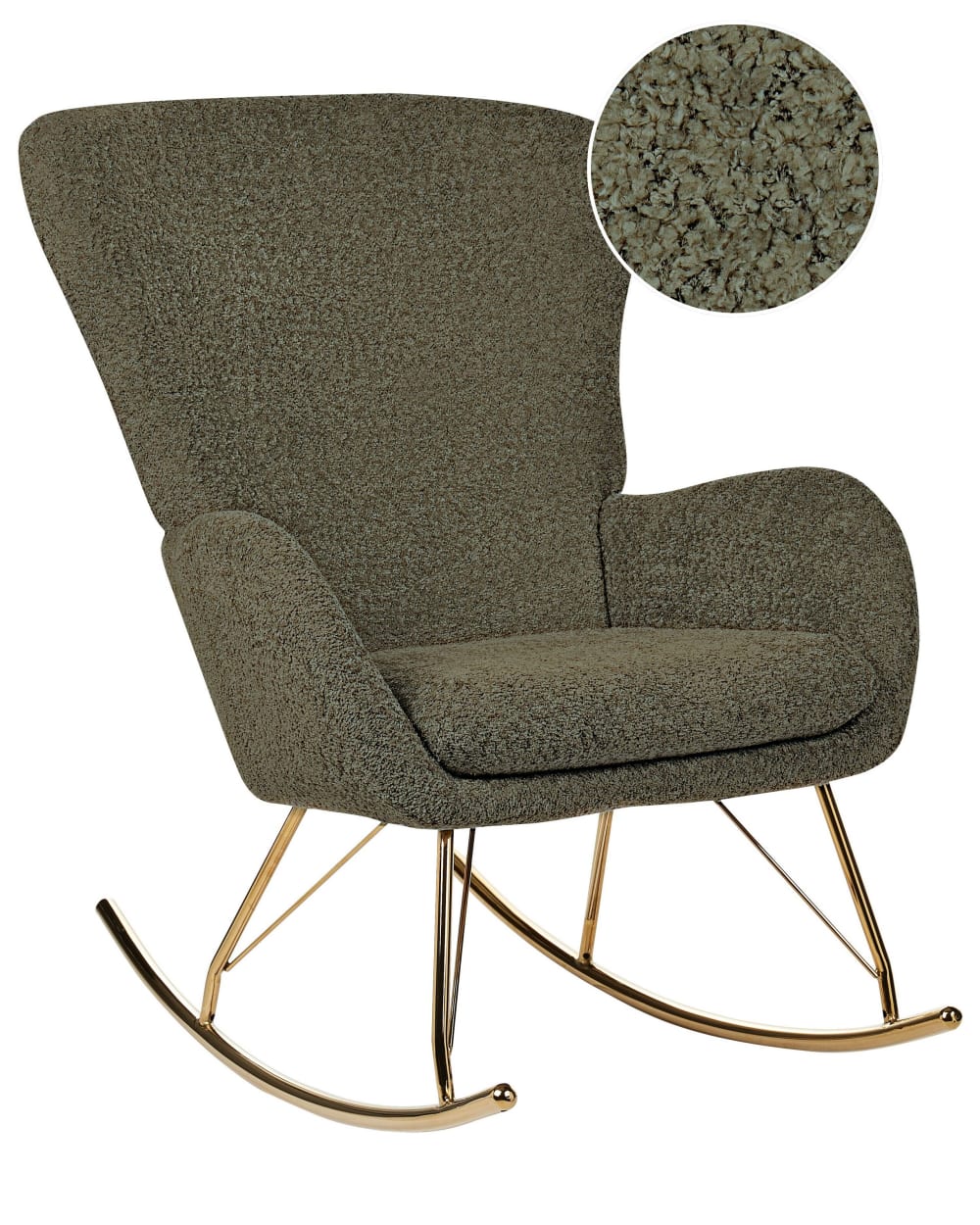 Fauteuil à bascule bouclé
