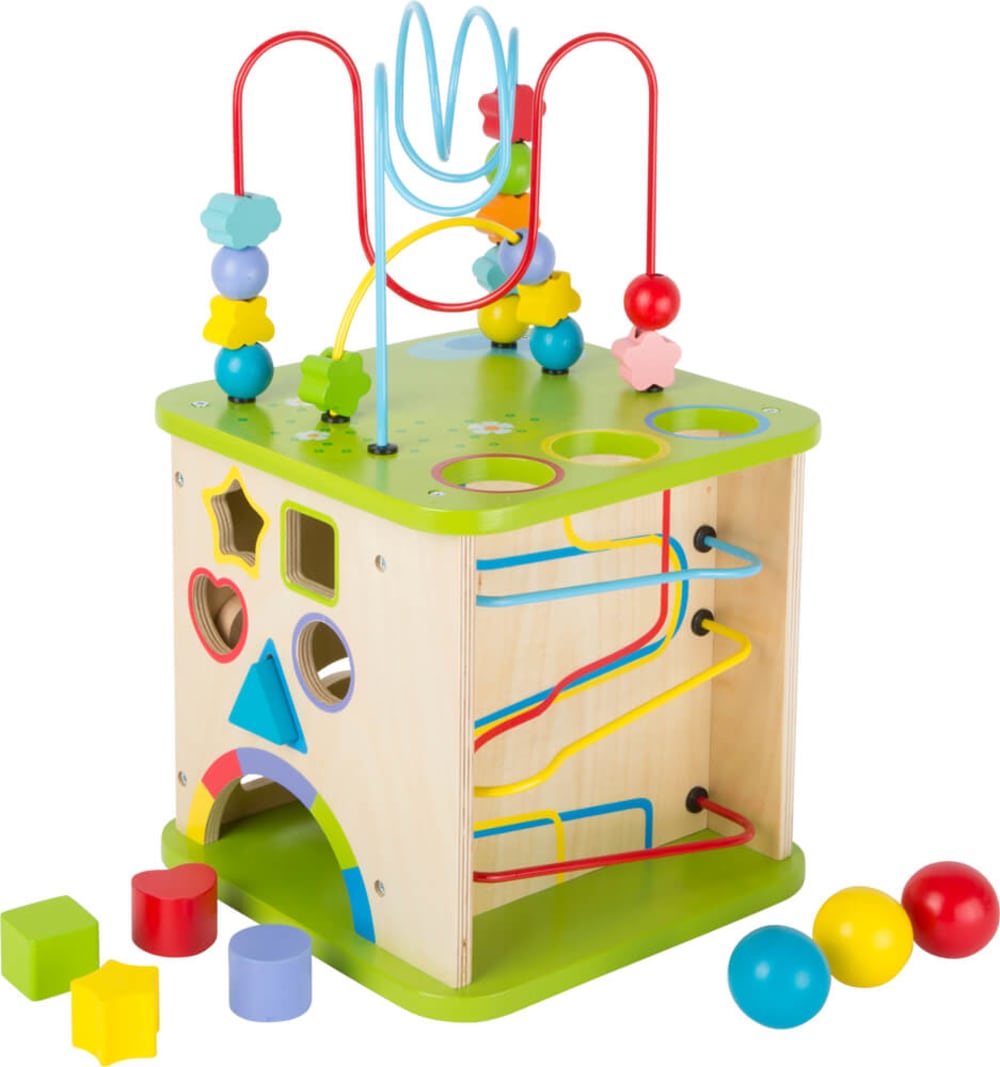 Small foot company Motorikwürfel mit Kugelbahn BEIGE HOLZ Baby