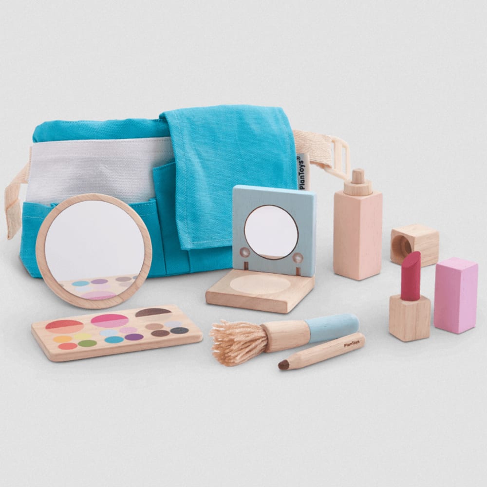 PLAN TOYS Kleine Fräulein Vanity für Kinder mit 7 Zubehör von Plan Toys. Mehrfarbig
