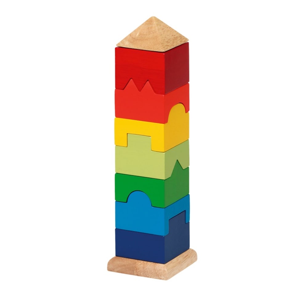 Goki Stapelturm ROT HOLZ Baby
