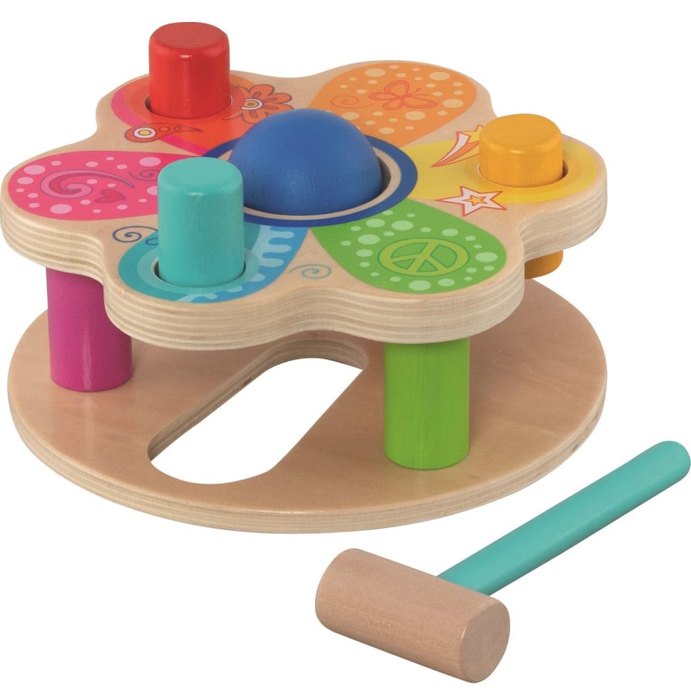 Goki Hammerbank Flower Power BEIGE HOLZ Baby