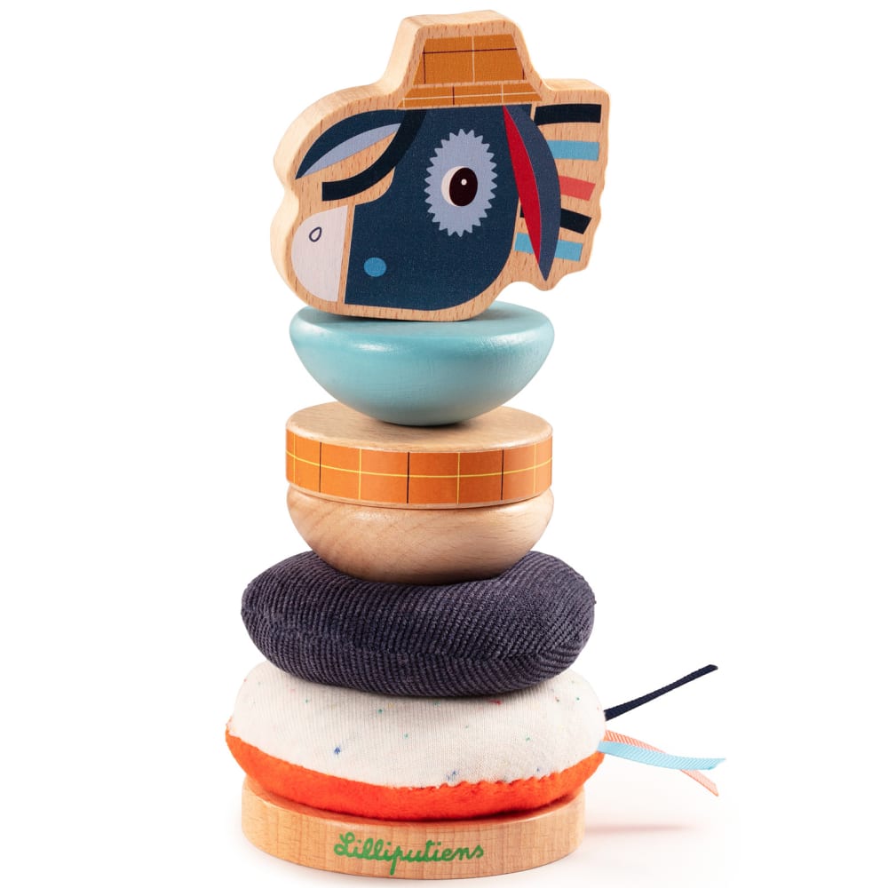 Lilliputiens Stapelpyramide Ignace style modern BLAU HOLZ Baby