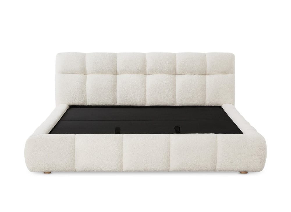 Lit coffre en tissu bouclette