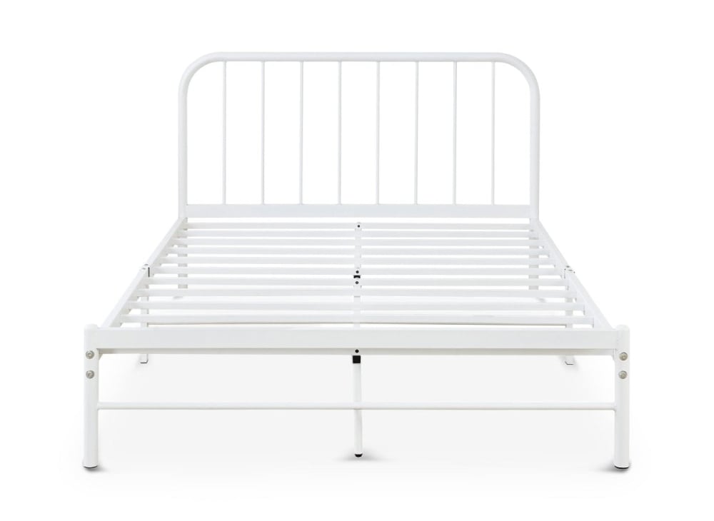 Lit double en métal blanc 160x200 cm