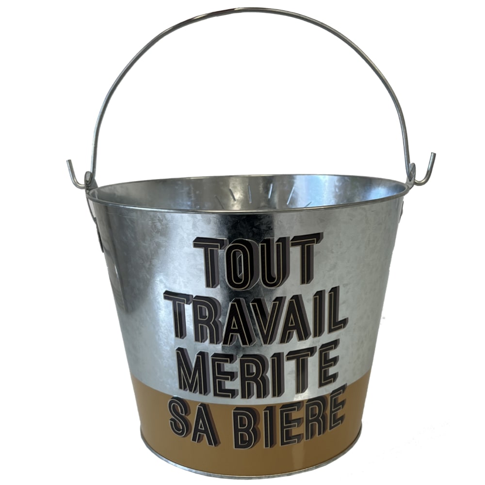 Seau à bière en métal aspect zinc