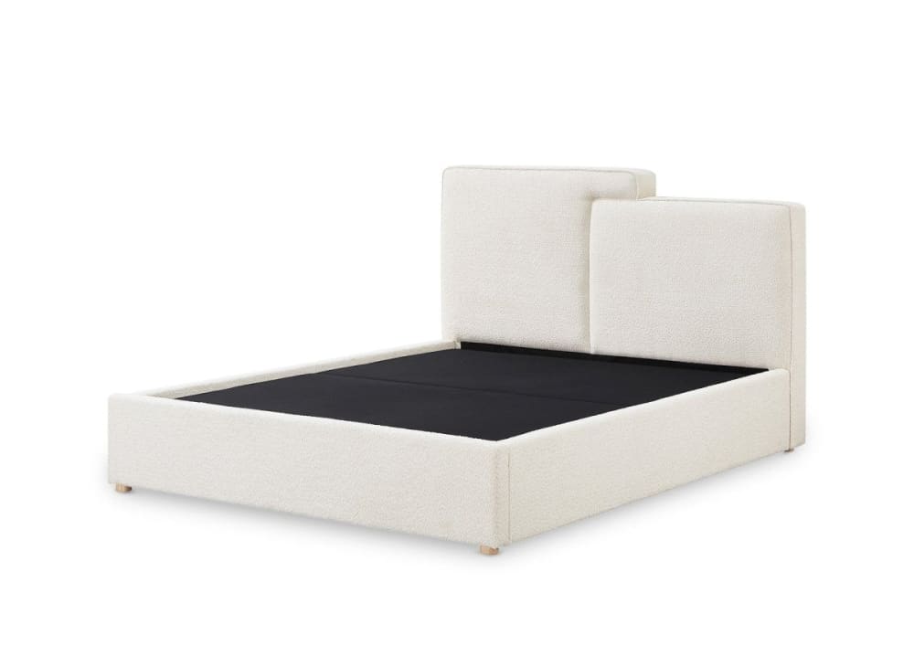 Lit coffre en tissu bouclette