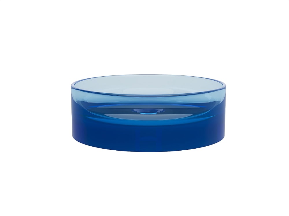 Vasque à poser résine bleu
