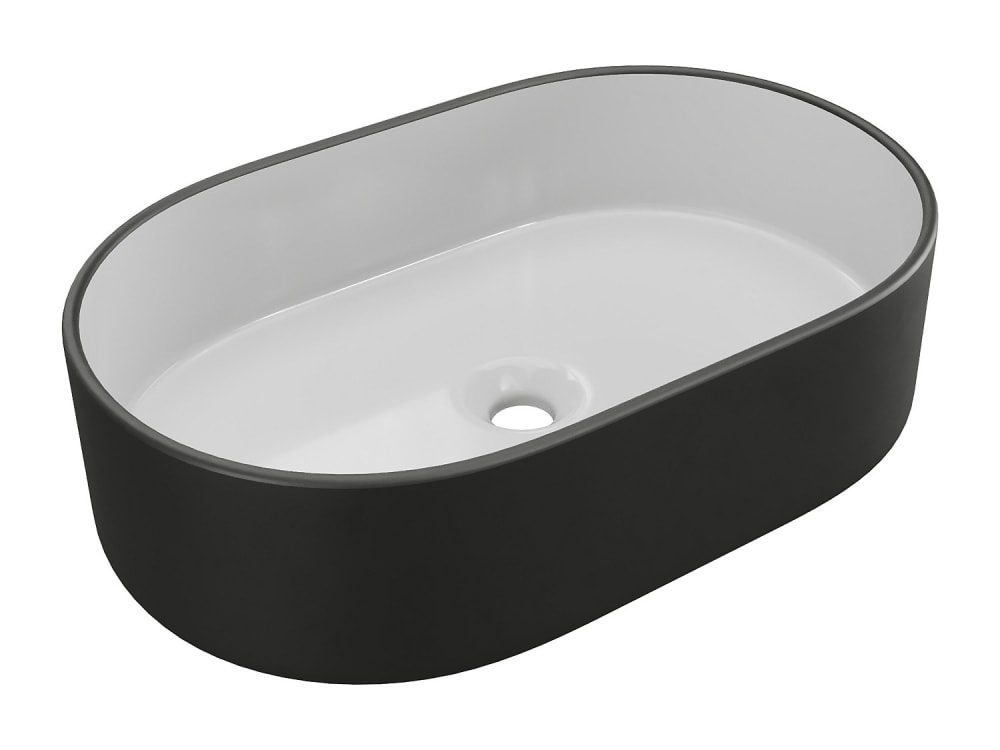 Vasque à poser céramique noir, blanc
