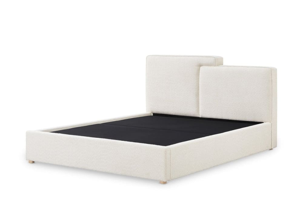 Lit coffre en tissu bouclette