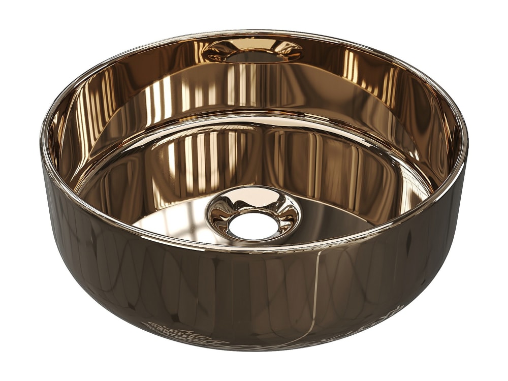 Vasque à poser céramique bronze