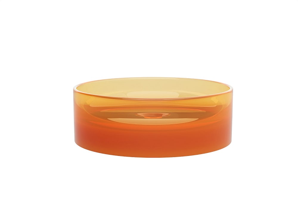 Vasque à poser résine orange