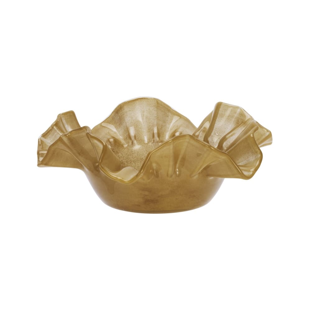 Corbeille à fruits verre caramel 28x28